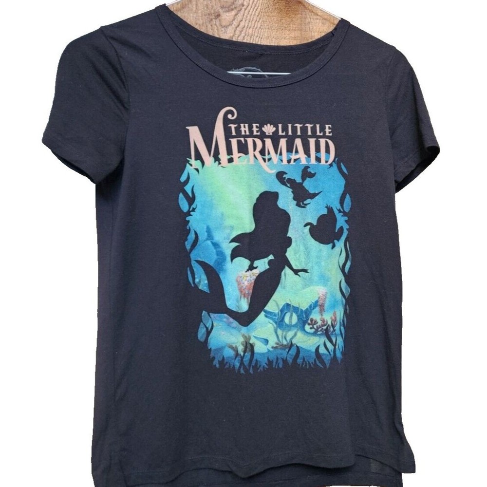 The Little Mermaid Black T-Shirt Size Small Disney Cartoon Movie